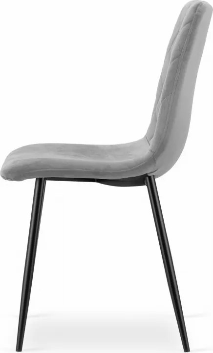 Set 4 kresiel TURIN - svetlosivý zamat