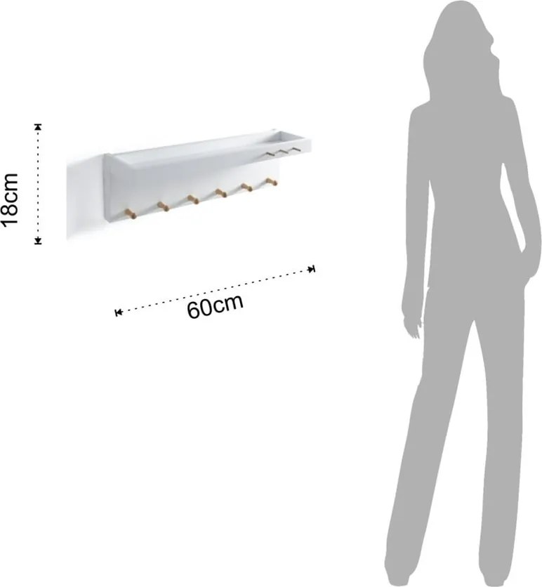 Biela nástenná polica Tomasucci Varm