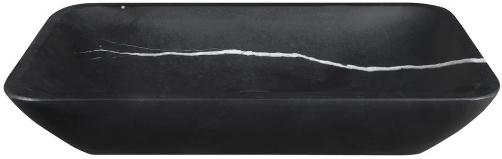 Sapho Sapho, BLOK kamenné umývadlo 60x11x35 cm, čierny Marquin, matný, 2401-39
