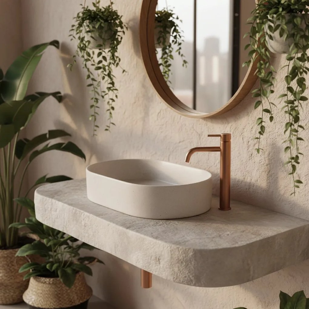 Rea Nadia, umývadlo na dosku 610x385x120 mm, imitácia kameňa, REA-U7341