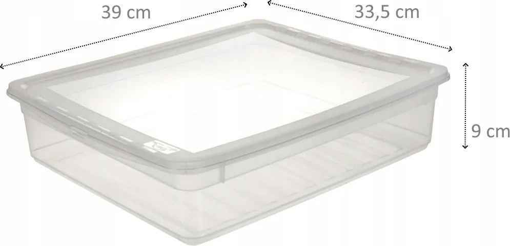 Keeeper Úložný box s vekom (má 2 funkcie) BEA Clearbox 9L, 39 x 35,5 x 9 cm