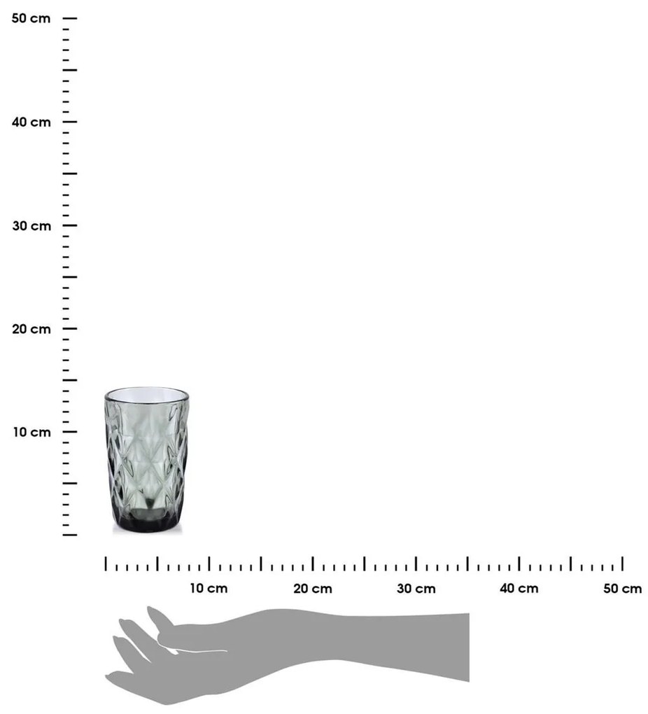 Sada 6 pohárov Mondex 300 ml sivej farby