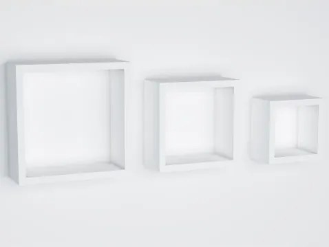 Sada 3 poličiek Quadrio, biele%