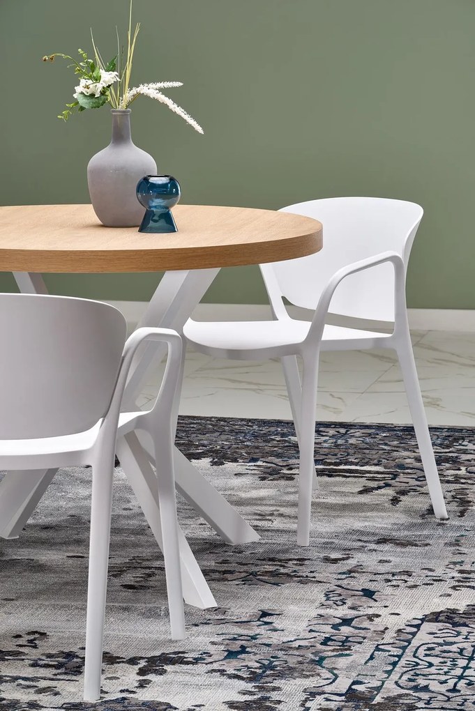 Jedálenský rozkladací stôl PERONI 100/250 cm dub craft zlatý/biely