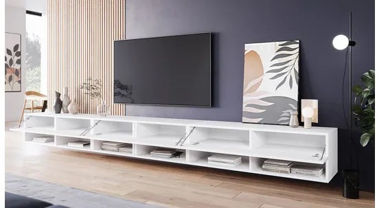 TV stolík Adenik 300, Farby: wotan / čierny lesk, Osvetlenie: osvetlenie LED biele