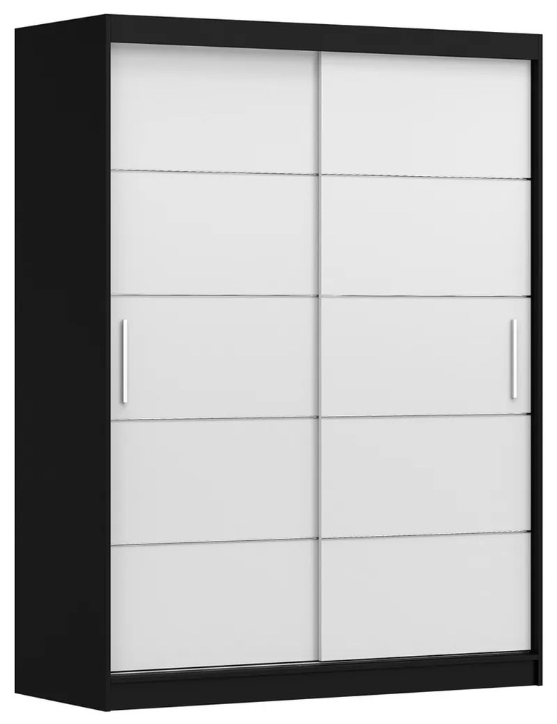 Šatníková skriňa VISTA 06 150 cm čierna/biela
