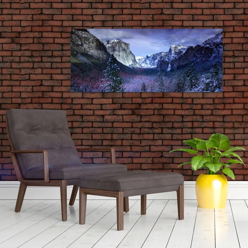 Obraz zimnej horskej krajiny (120x50 cm)