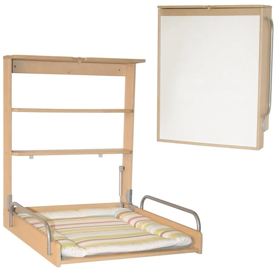 Závesný prebaľovací pult v dekore buku v prírodnej farbe Dschungelbaby – Roba