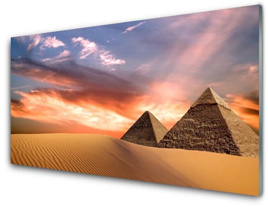 Obraz na skle Púšť pyramídy 125x50 cm