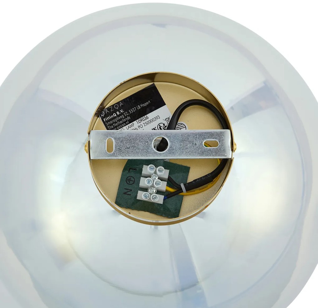 Art Deco stropné svietidlo zlaté s dúhovým sklom - Sandra