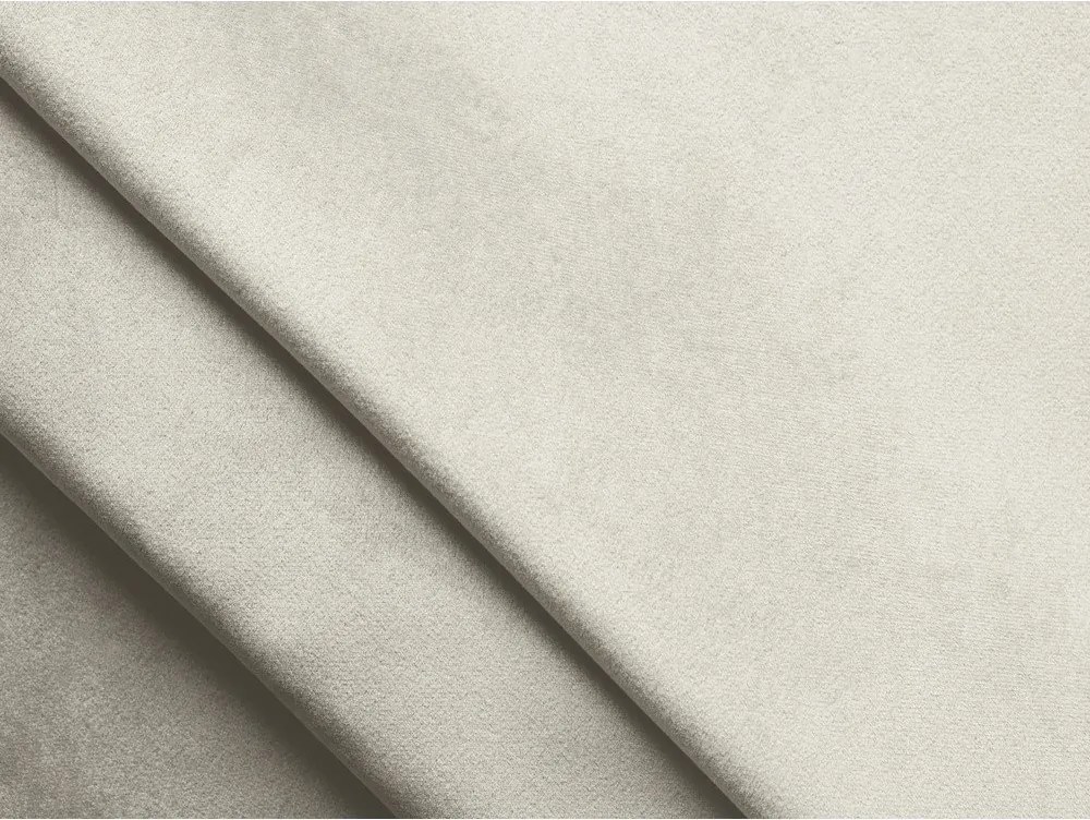 Krémovobiela zamatová rozkladacia/s úložným priestorom rohová pohovka (pravý roh/s leňoškou) Kalena – Makamii