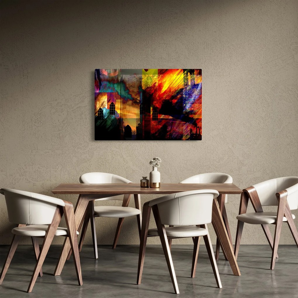 Obraz - Farebná abstrakcia mesta (90x60 cm)