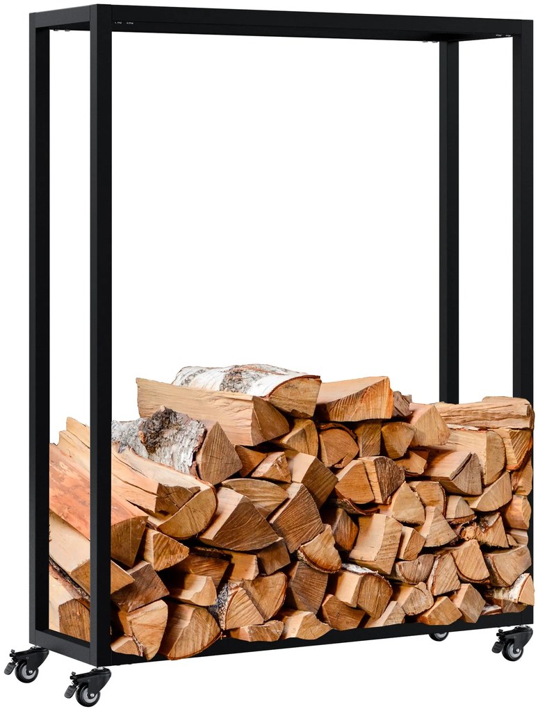 Stojan na drevo Hilta 25x80x100 cm - čierna