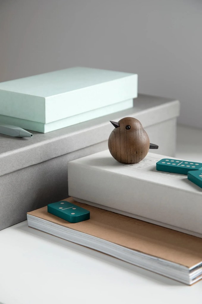 novoform Drevený vtáčik Mini Sparrow Smoke Stained Oak