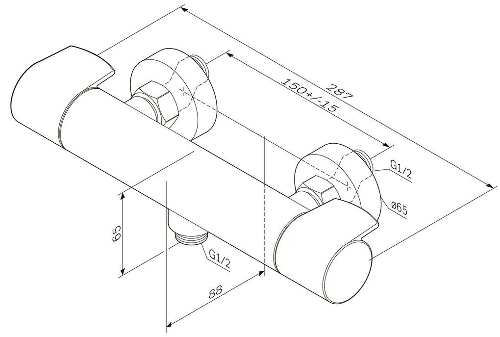 Sprchová batéria AM.PM X-Joy FXA40022 termostat, čierna