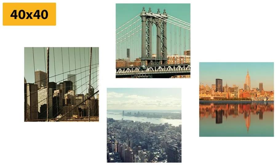 Set obrazov výhľad na mesto New York Varianta: 4x 60x60