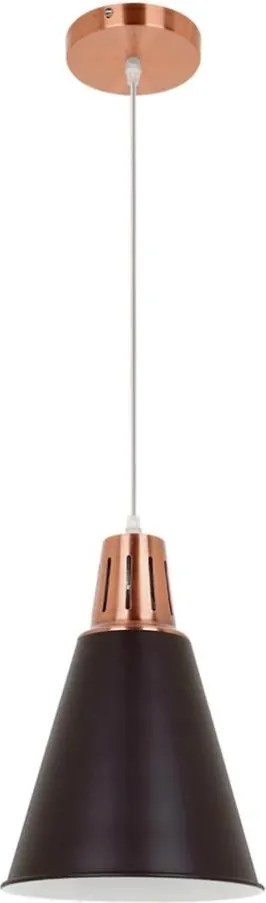 Klausen KL 6236 - Luster na lanku SHADE 1xE27/15W/230V medená/čierna