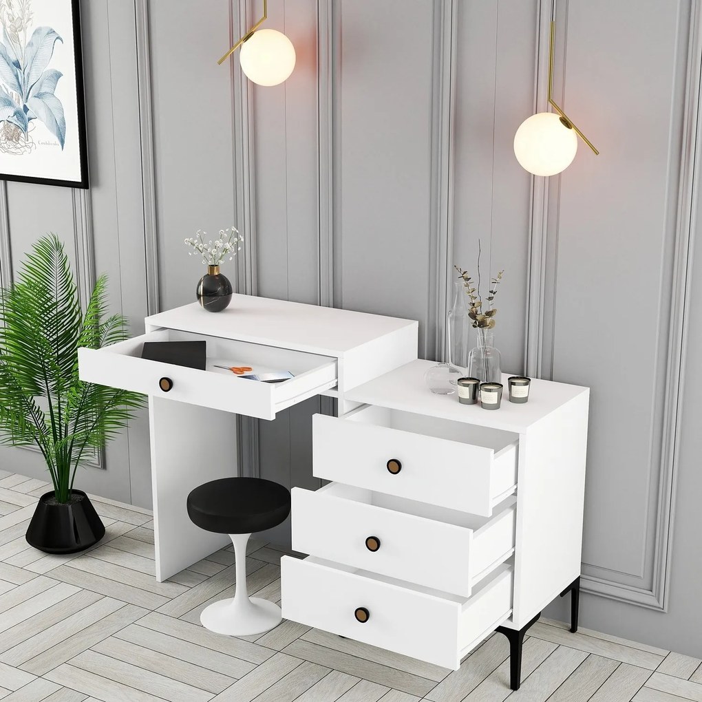 Toaletný stolík Lisbo biely