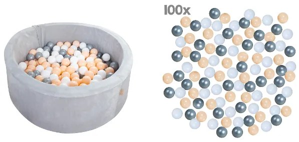 roba Loptičkový bazén, bronzový + Loptičky do bazéna, béžové, 100 kusov (800011643)