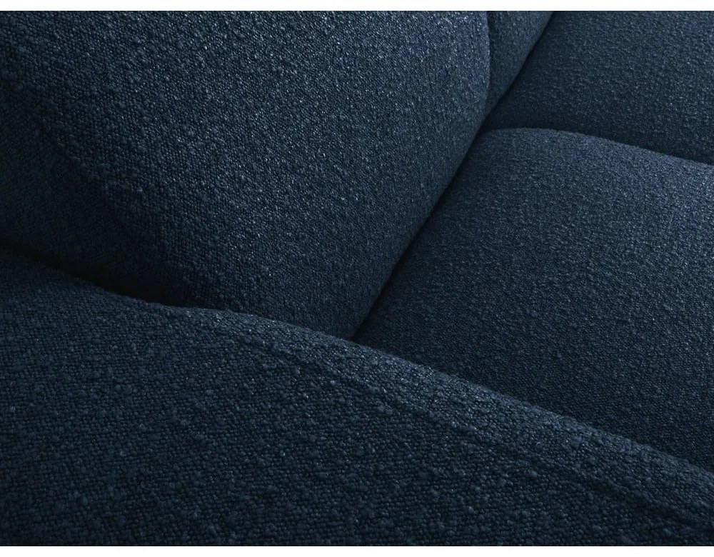 Tmavomodrá rohová pohovka z textílie bouclé (variabilná/do L) Molino – Micadoni Home