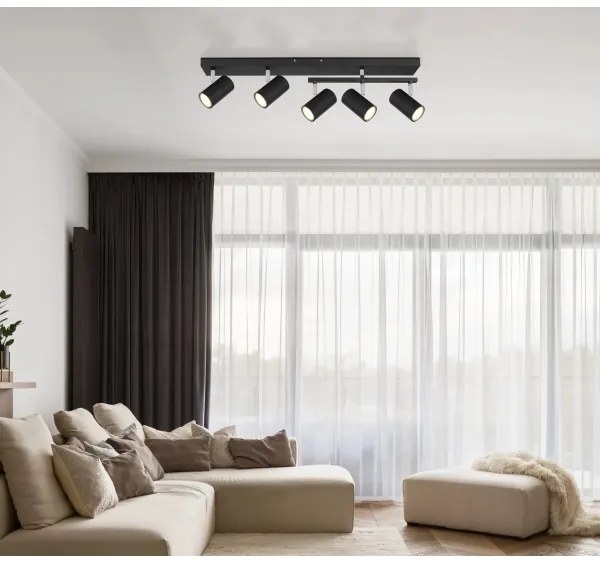 Globo 57911-5B - Bodové svietidlo ROBBY 5xGU10/35W/230V čierna