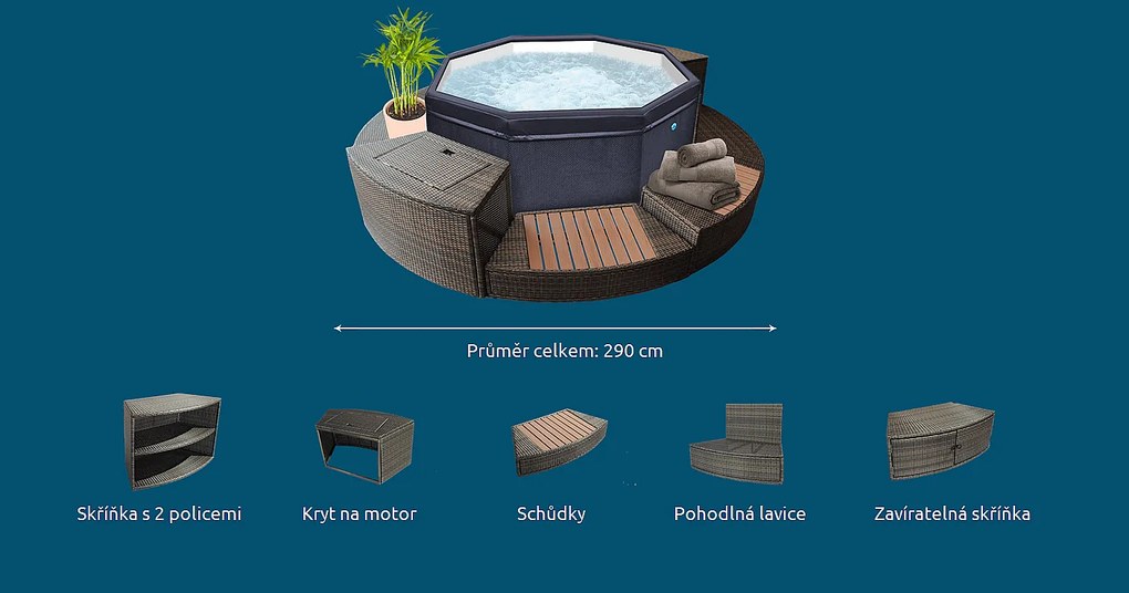 NETSPA Mobilná vírivka SPECIAL SET OCTOPUS (1000L)