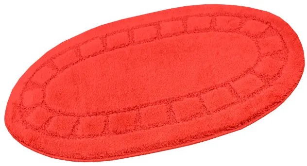 Kúpeľňový koberček Ocean Red červený ovál