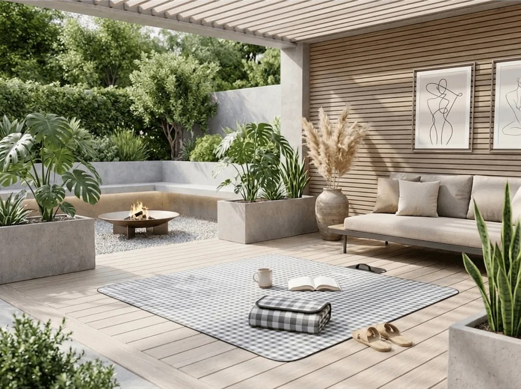 Skladacia plážová podložka na piknik PIKNIX 145x200 cm - viac farieb Farba: Oranžová