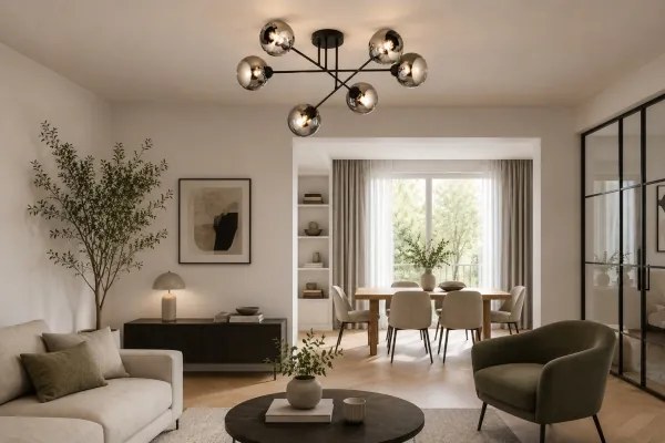 Brilagi - Prisadený luster DIOR 6xE27/60W/230V čierna/dymovo šedá