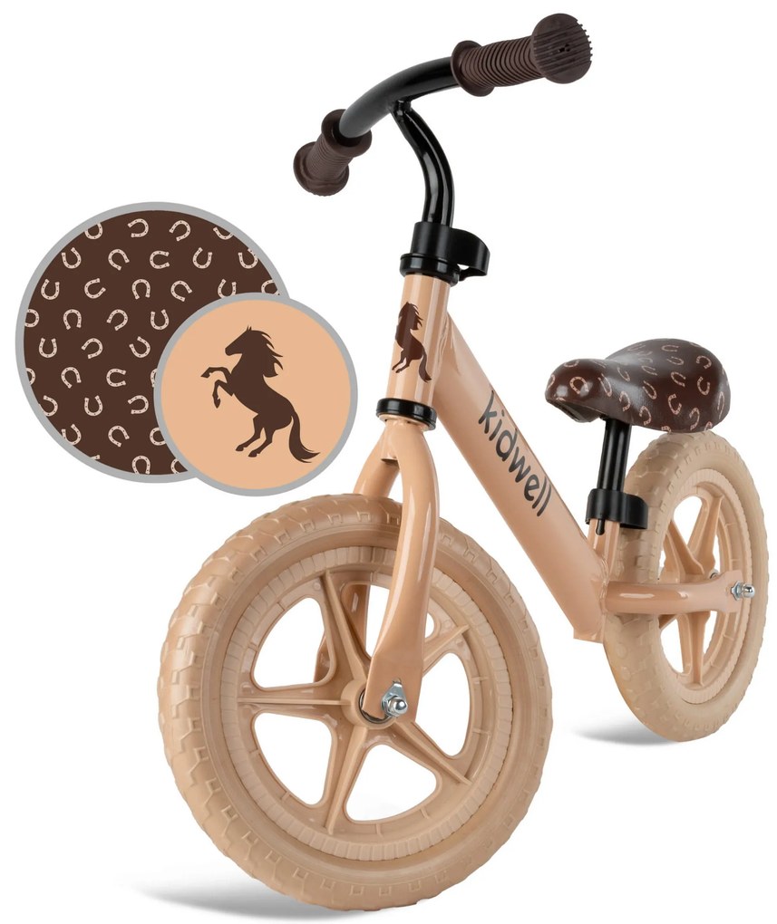 Detský balančný bicykel Kidwell REBEL, 12" EVA kolesá, ľahký 2,64 kg