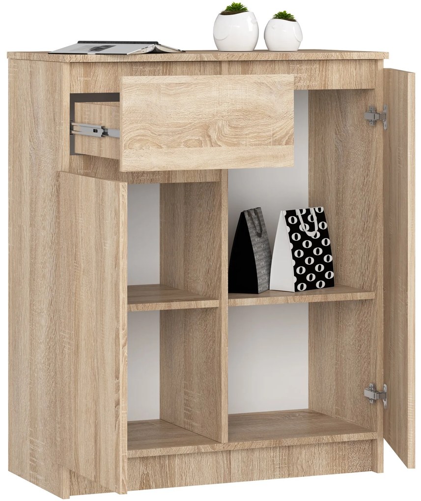 Komoda Kiara 80 cm 2 skrinky a 1 zásuvka dub sonoma