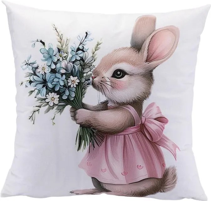 Sada 2 ks obliečok na vankúšiky ROZTOMILÉ ZAJÍČKY 40 x 40 cm