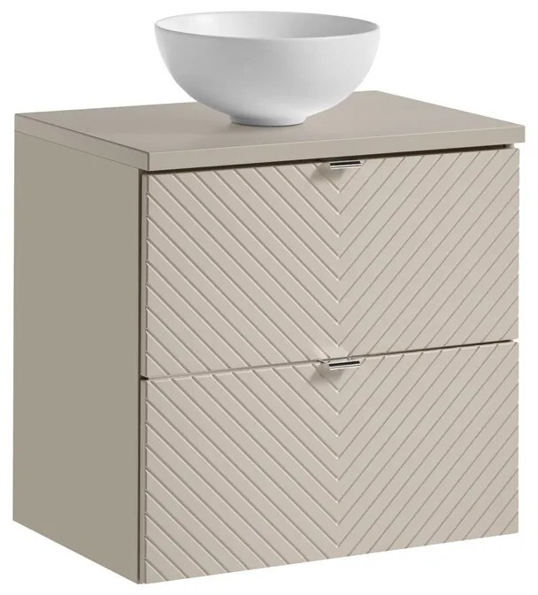 Závesná skrinka Viva Cashmere Domi I s doskou a umývadlom 60 cm kašmírová