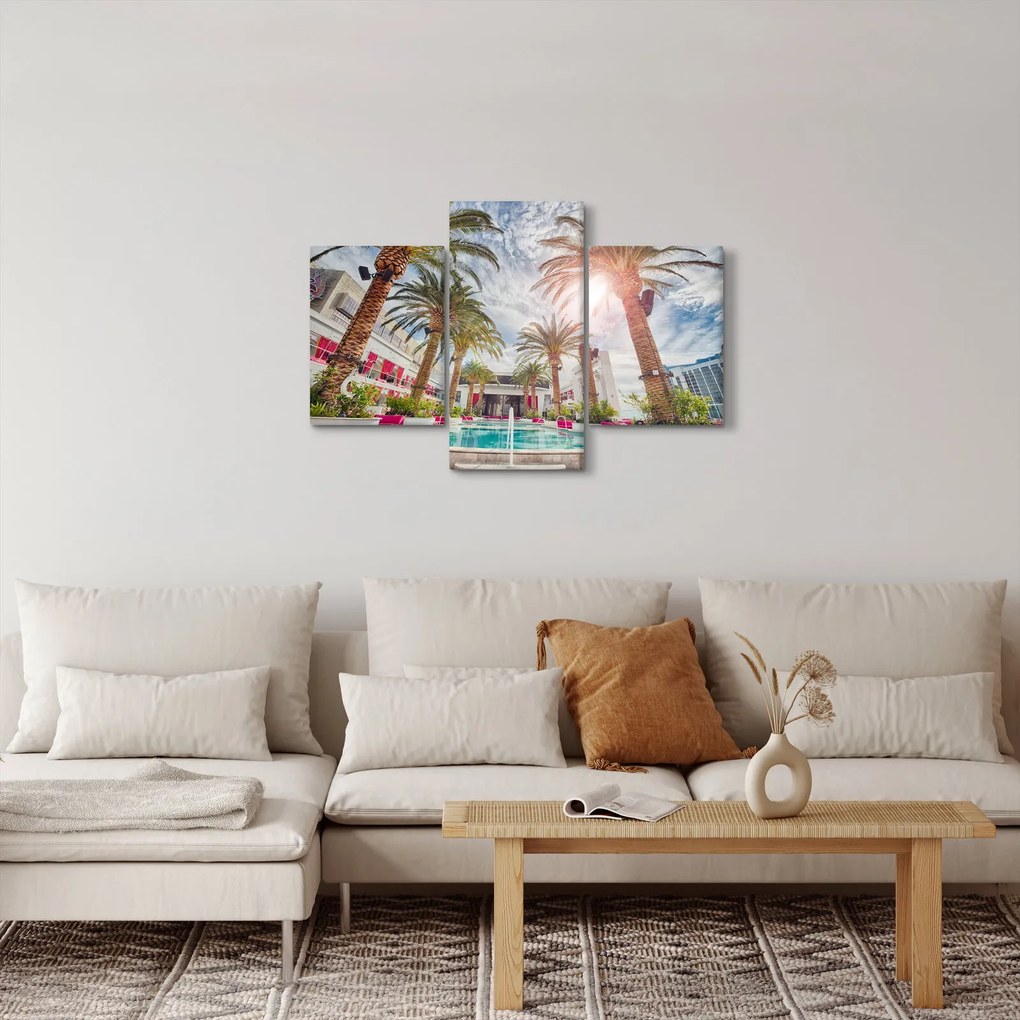 Obraz - palmy s bazénom (90x60 cm)