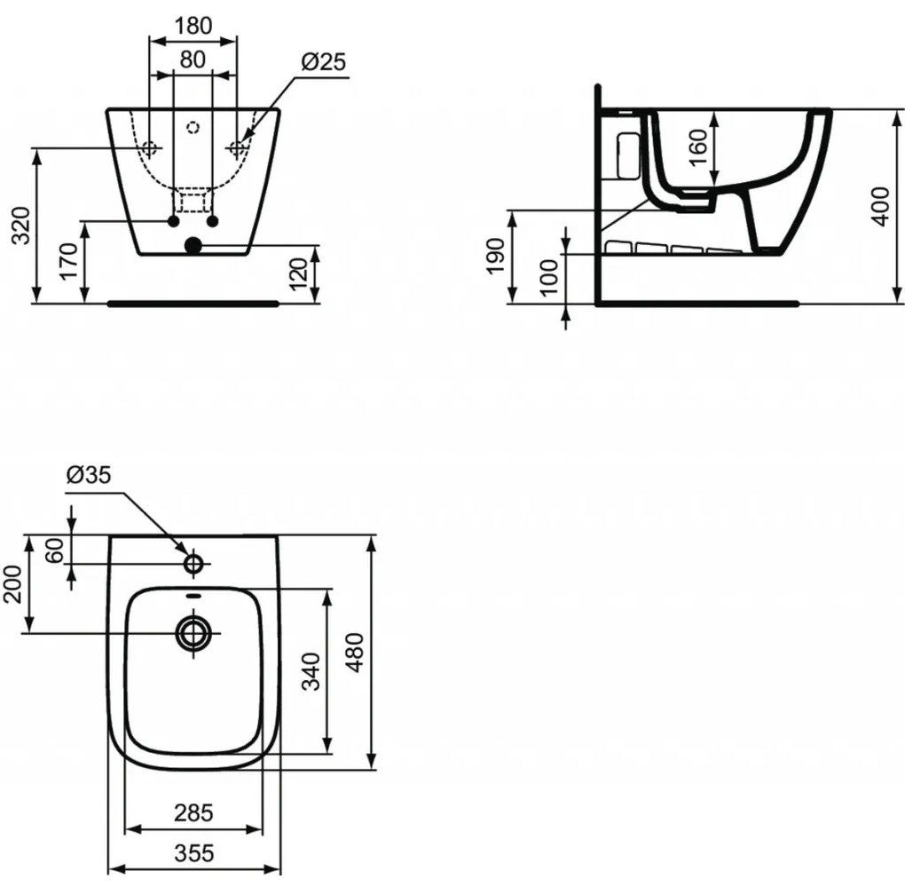 Ideal Standard i.life S - Závesný bidet, biela T459301