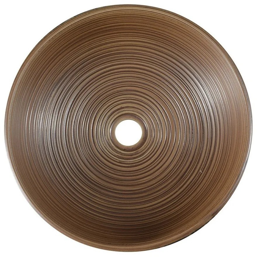 Hnedé keramické okrúhle umývadlo ø 41 cm Priori – Sapho