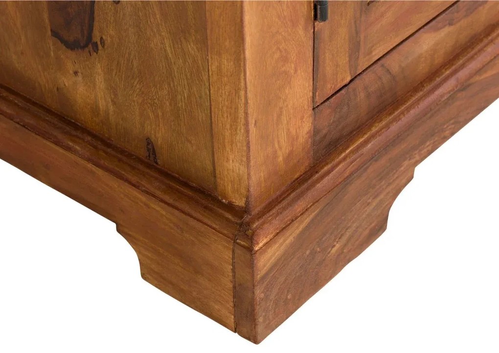 furniture-nabytek.cz - Masívna komoda Merlin s kovovými dvierkami, lakovaná, hnedá – 150 cm