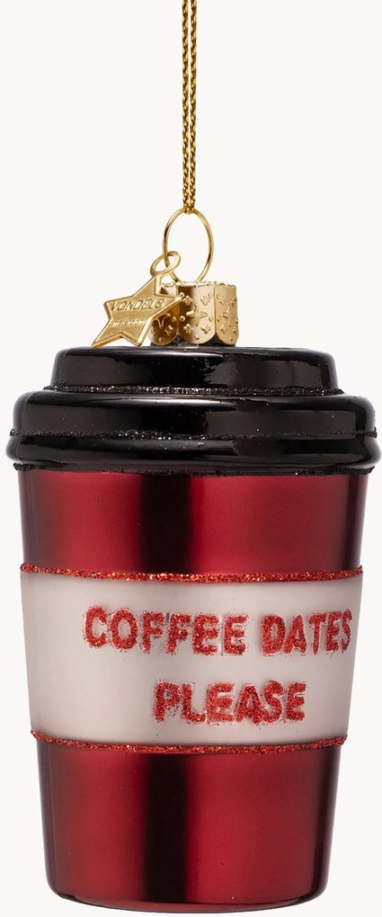 Ručne fúkaná vianočná ozdoba Coffee Mug