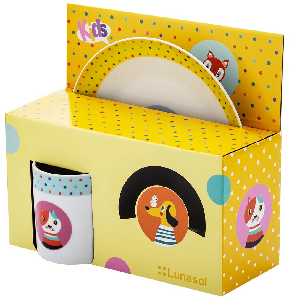 Detský porcelánový set 3 ks - KIDS World Animals - 450513