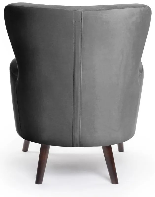 Tmavosivé zamatové kreslo ušiak Noemye – Bonami Selection