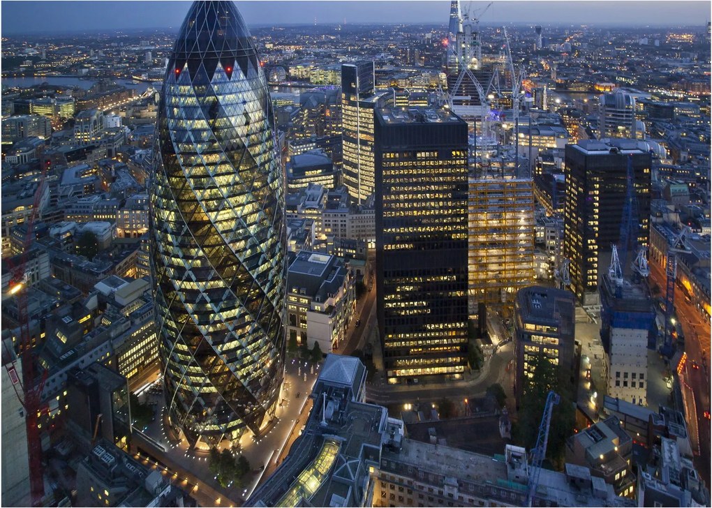 Obraz - Večerná panoráma Londýna (70x50 cm)