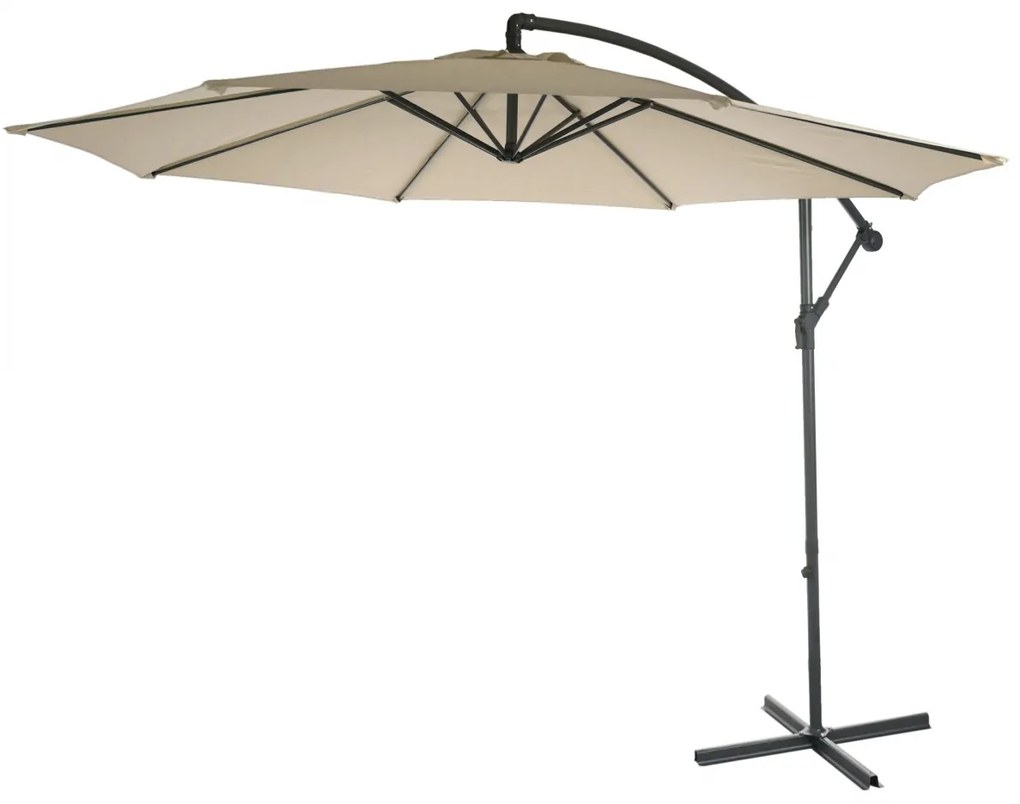 Slnečník Acerra Ø 3m polyester/oceľ - krémová bez stojanu