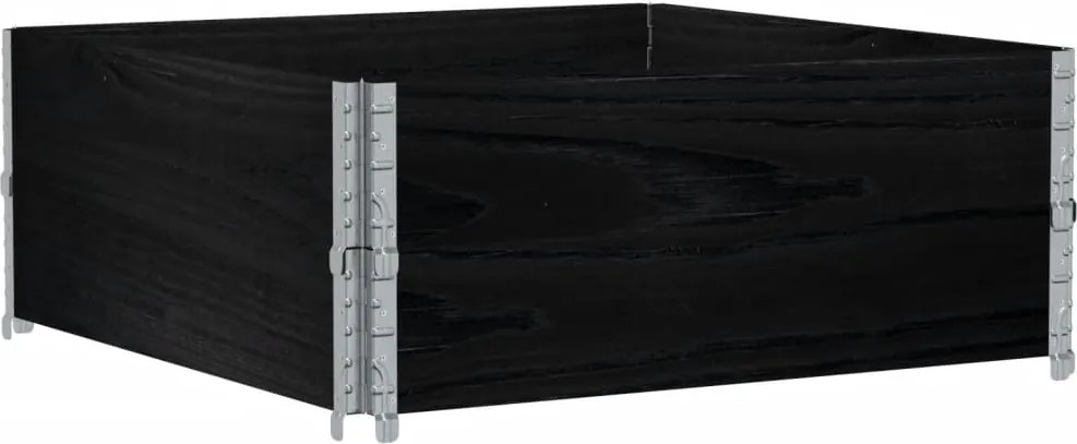 vidaXL Paletové ohrádky 2 ks čierne 100x100 cm borovicový masív