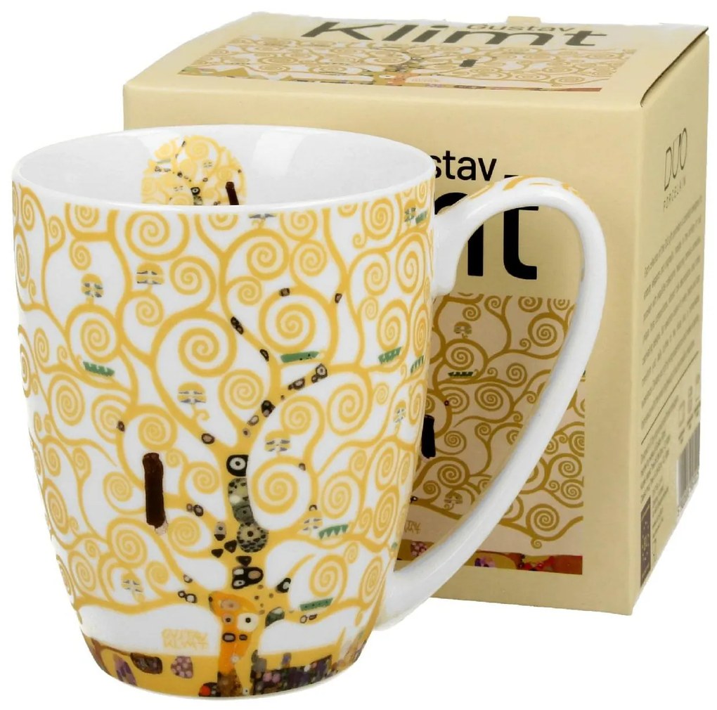 Porcelánový hrnček Klimt Ecru Tree Of Life 350 ml