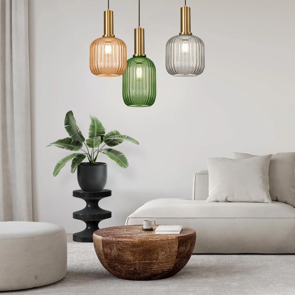 Toolight -  sklenené stropné svietidlo Amber APP458-1CP, oranžová, OSW-00588