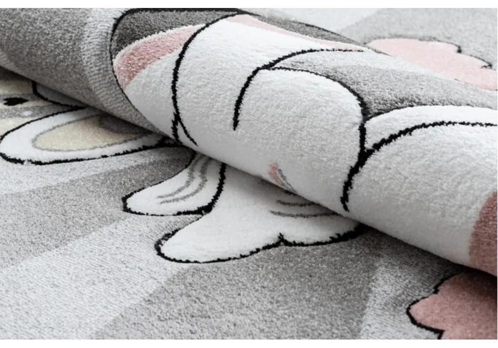 Detský kusový koberec Jednorožec sivý 200x290cm