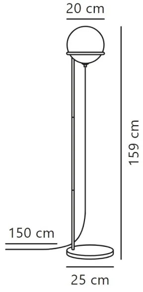Nordlux - Stojacia lampa WILSON 1xG9/5W/230V čierna