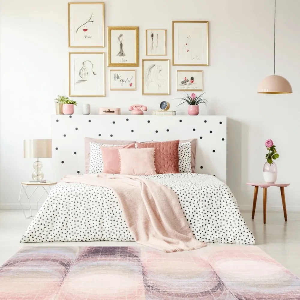 Svetloružový vlnený koberec 170x240 cm Kaola – Agnella