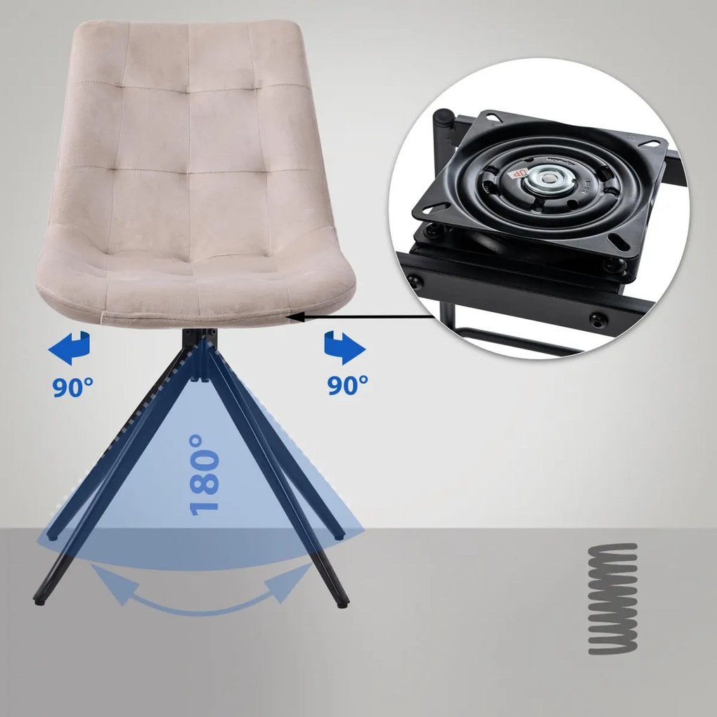 Jedálenská stolička Merna - zamat - Krémová