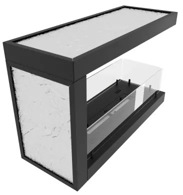 InFire - Rohový BIO krb 80x50 cm obojstranný